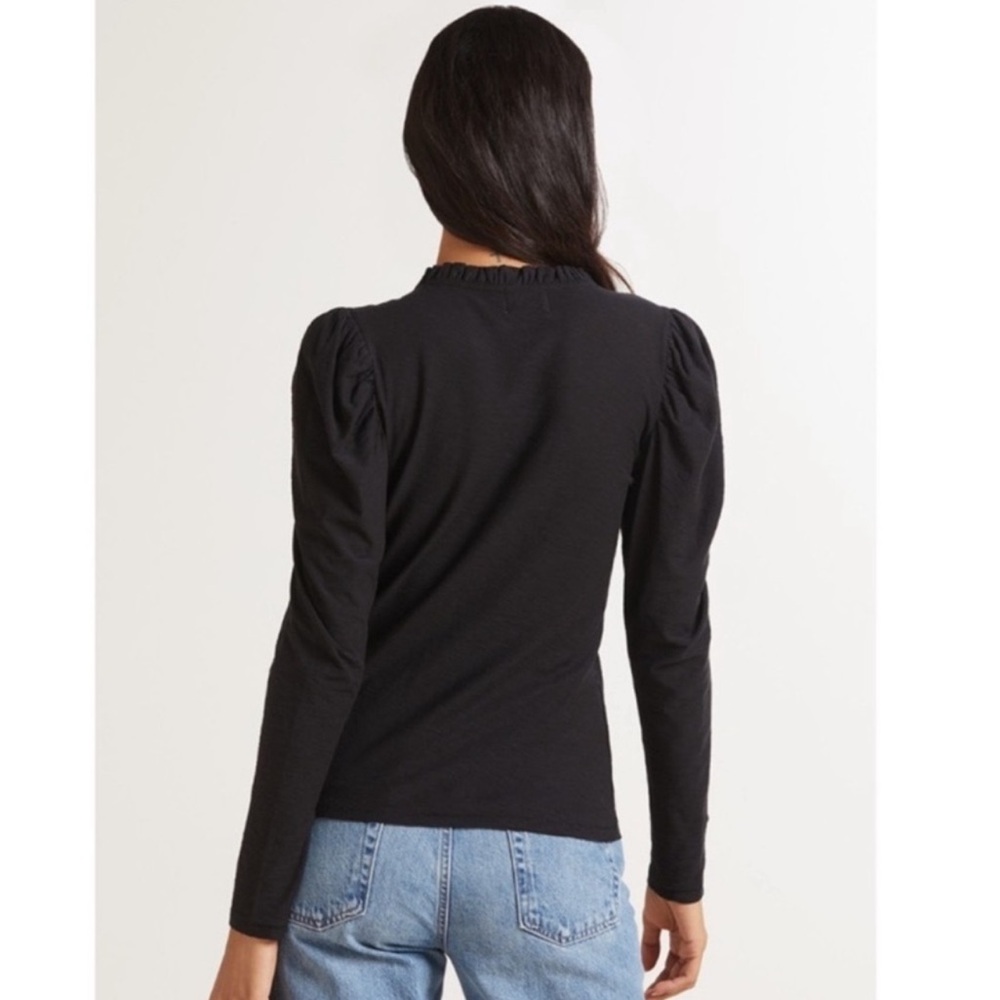 NATION LTD Tamira Elizabethan Long Sleeve Tee – Size S – Black - Picture 2 of 13